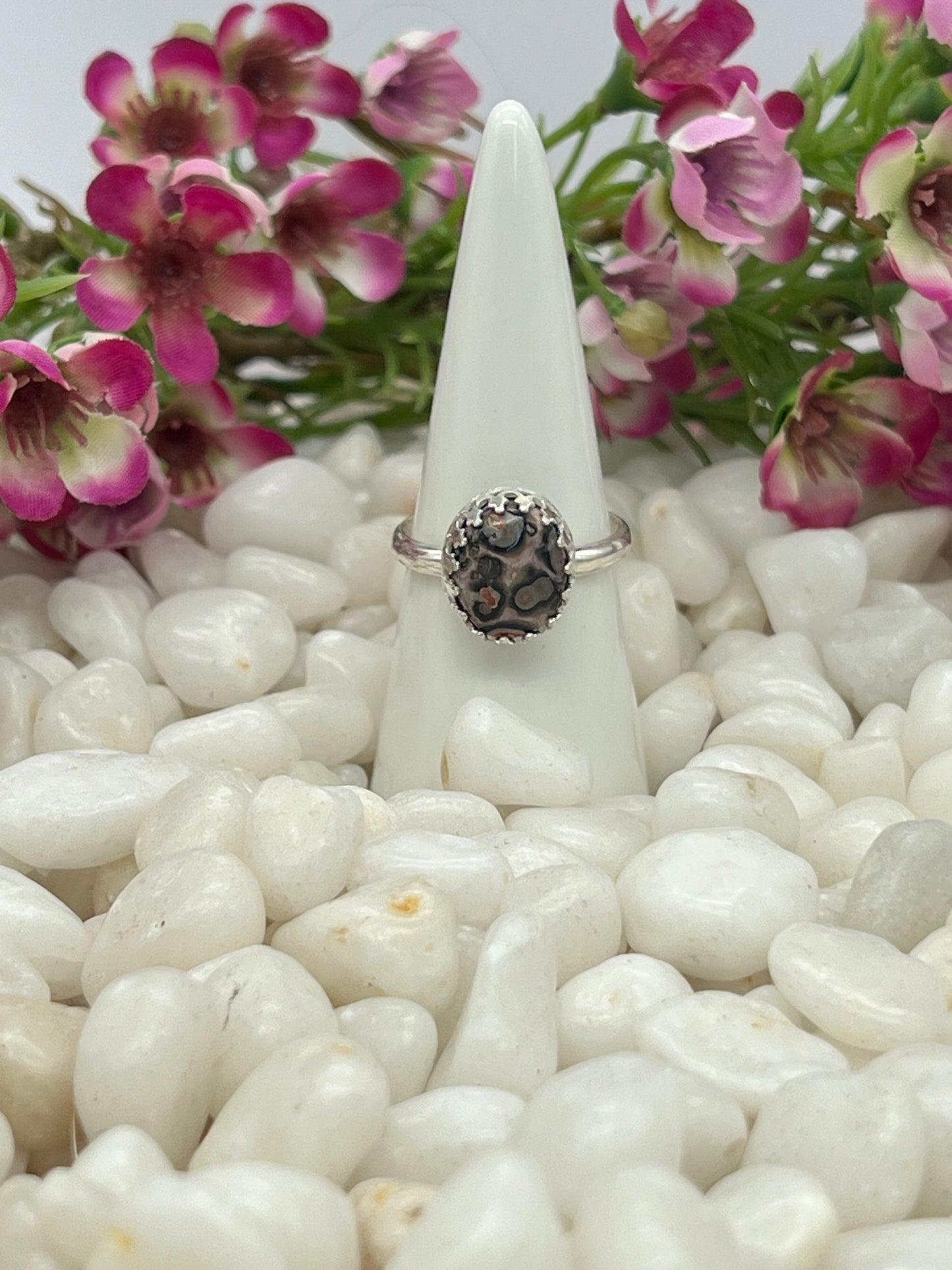 Ocean Jasper Oval Ring - Size 9