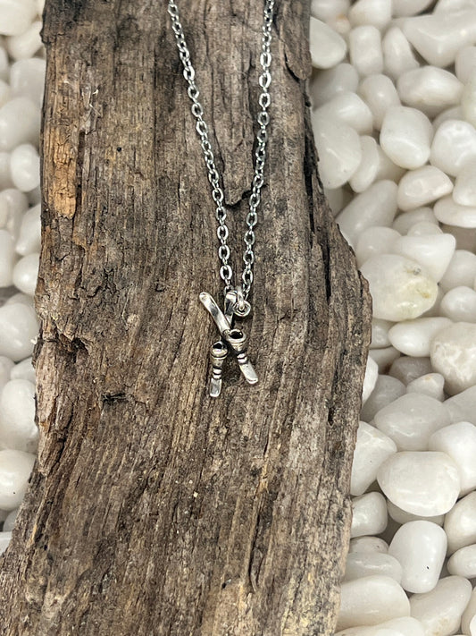 Downhill Skis w/Boots Necklace