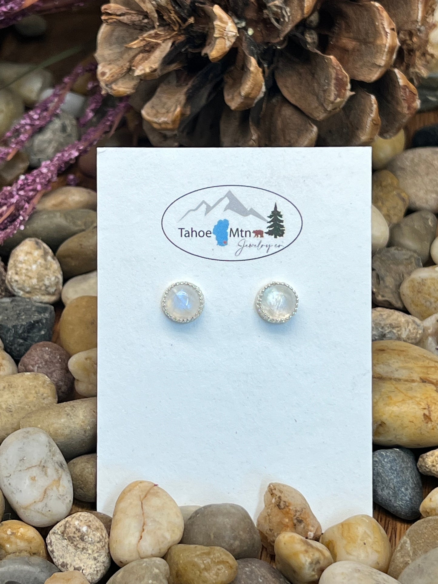 Moonstone Round Studs