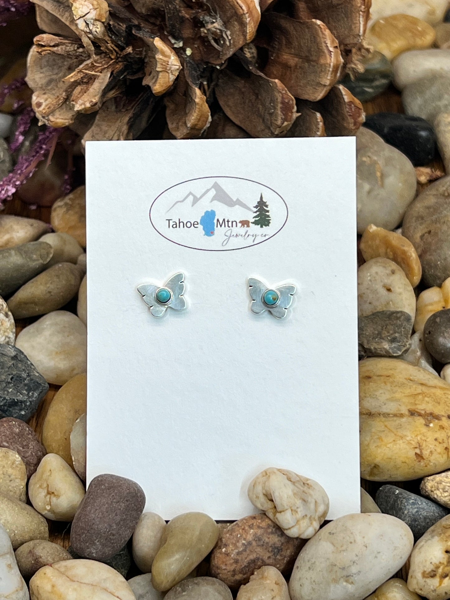 Turquoise Butterfly Studs