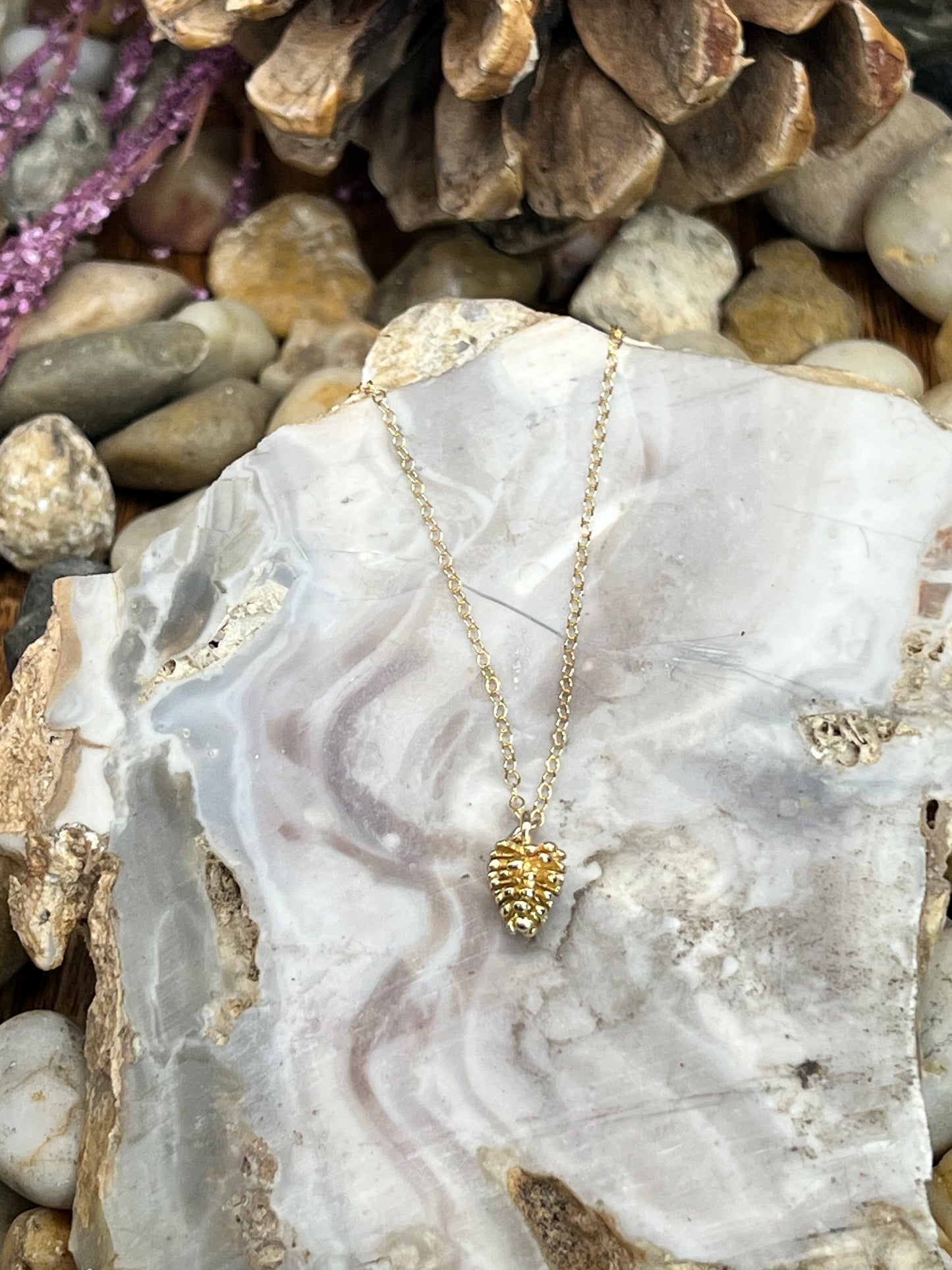 Pine Cone Necklace - Gold Filled