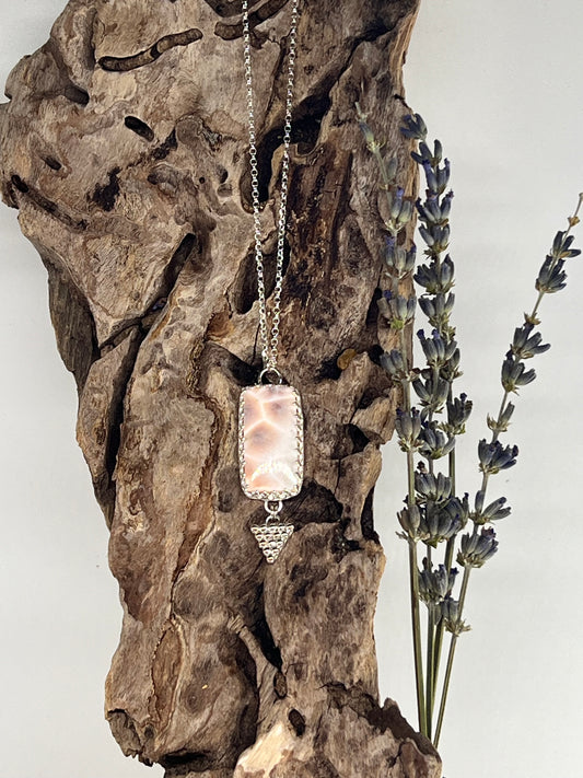 Thomsonite Necklace w/Beaded Dangle Accent