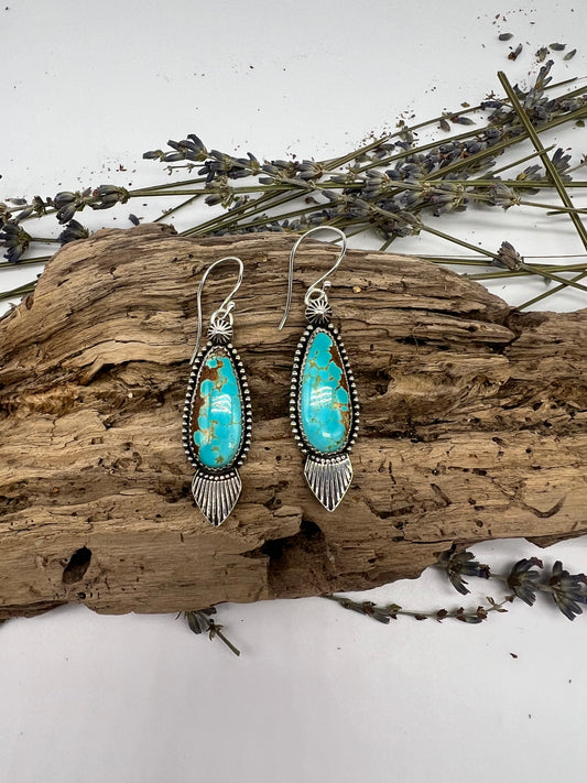 Nevada No. 8 Elongated Teardrop Dangle Earrings