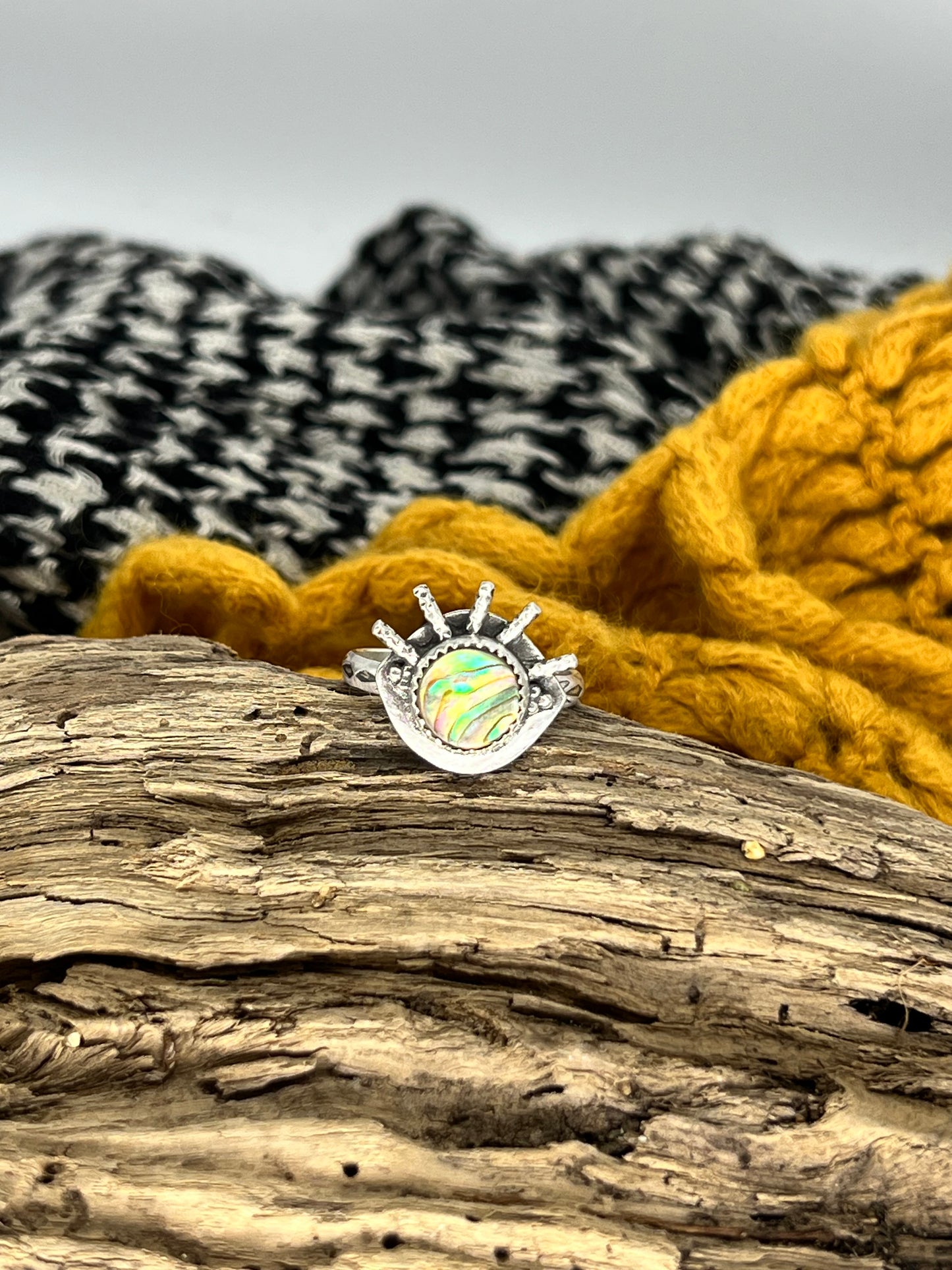Abalone “Evil Eye” Ring - Size 7.75