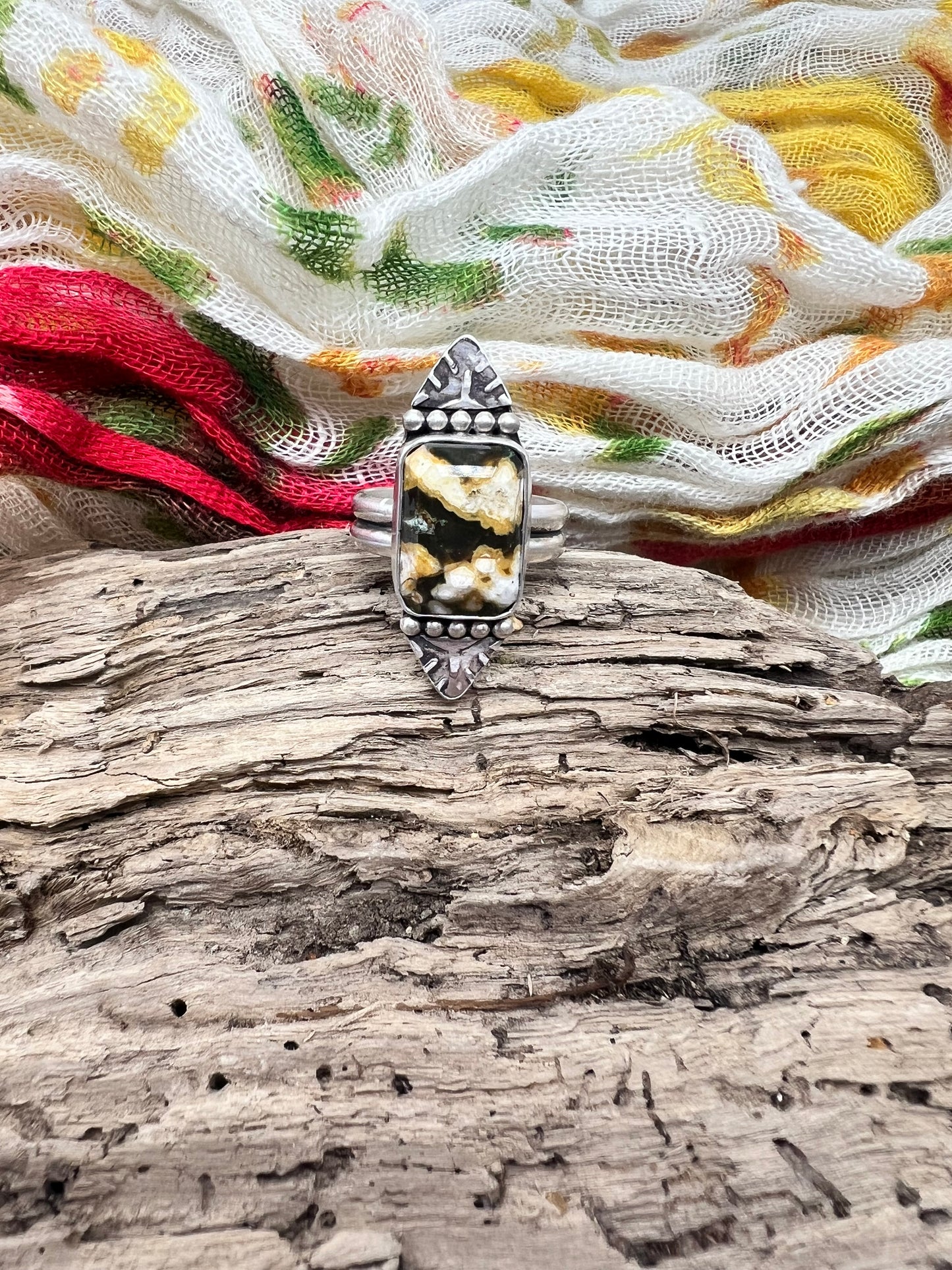 Ocean Jasper Baguette Ring - Size 7.5
