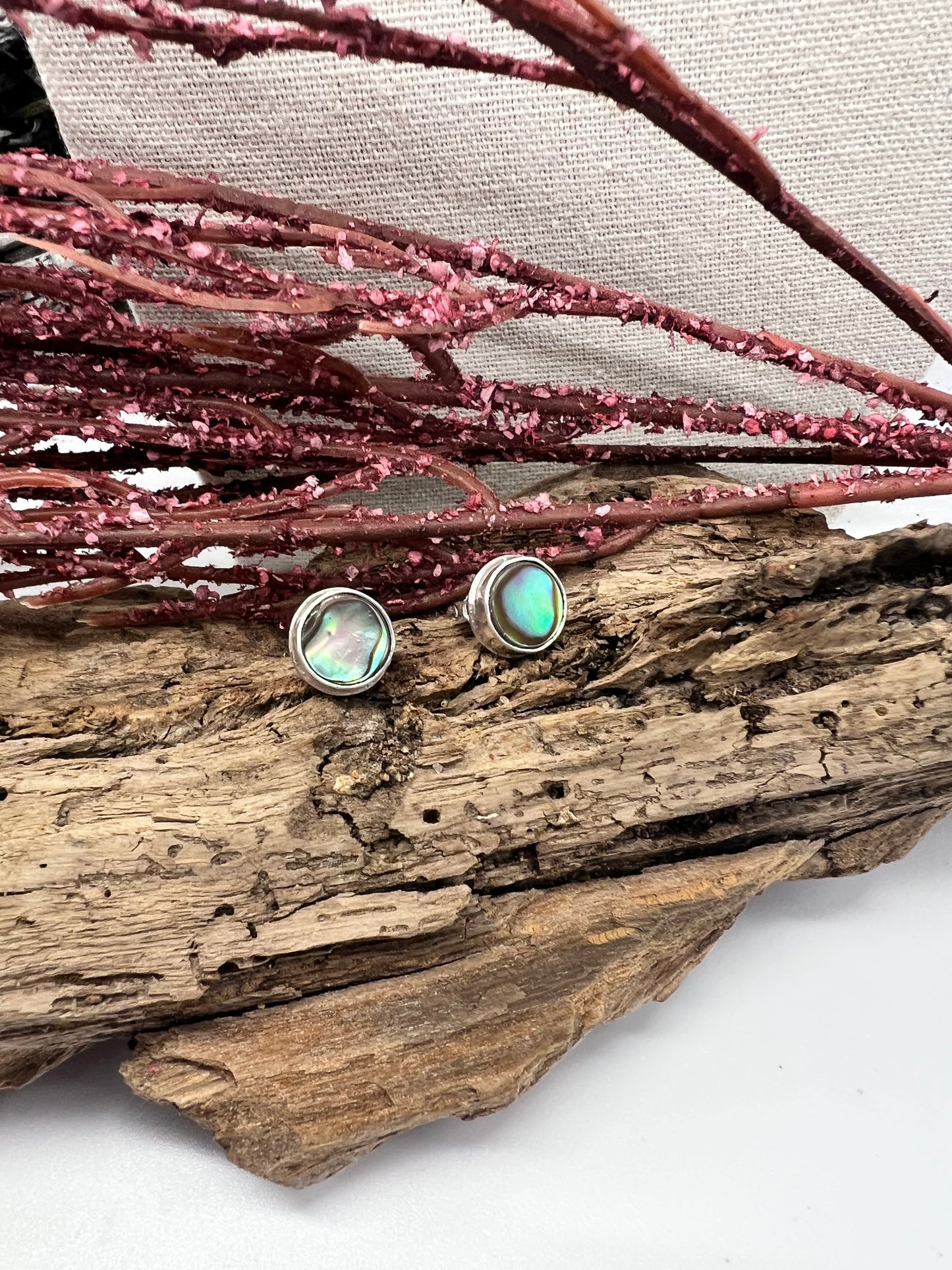 Abalone Round Everyday Studs