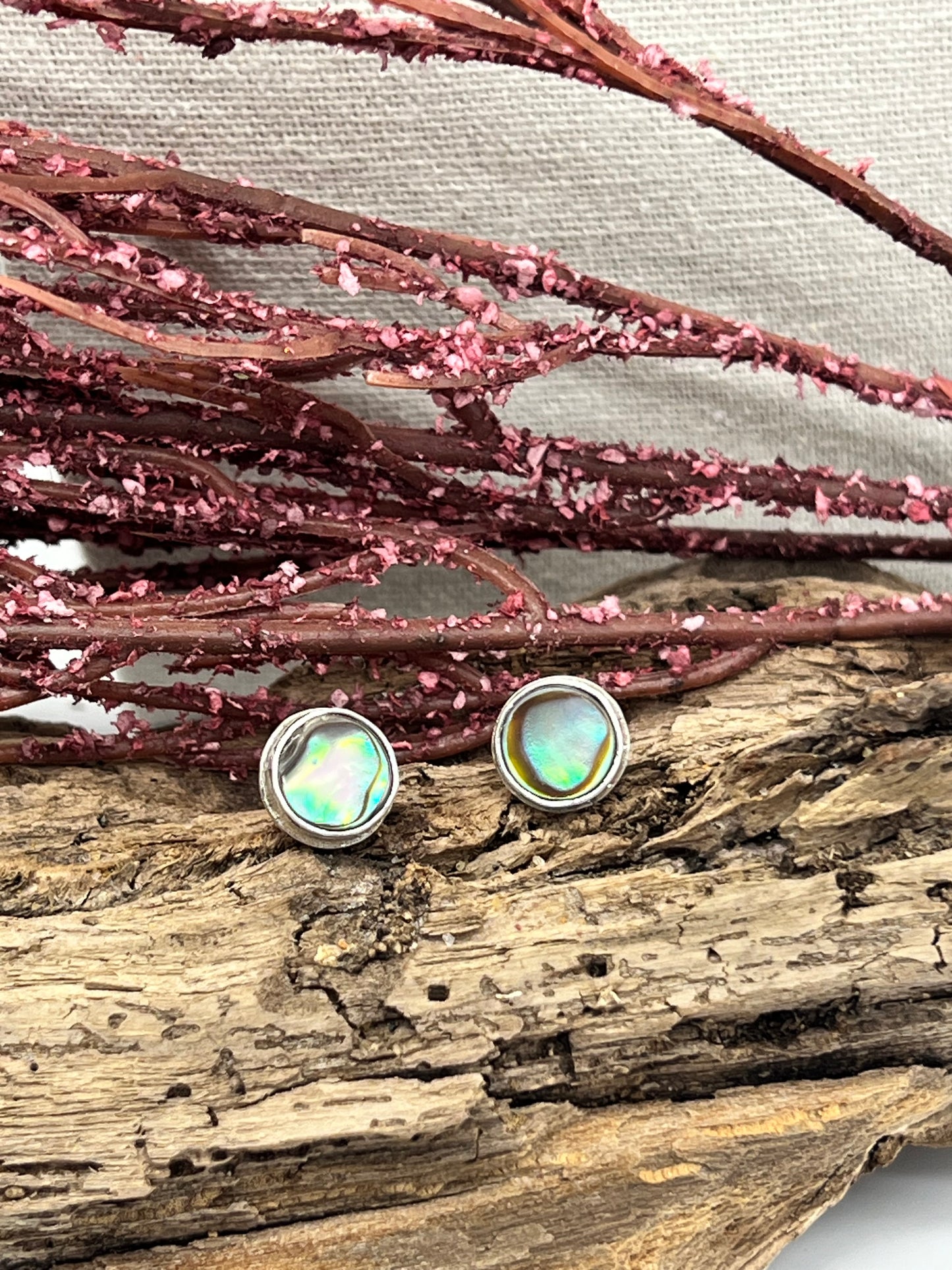 Abalone Round Everyday Studs