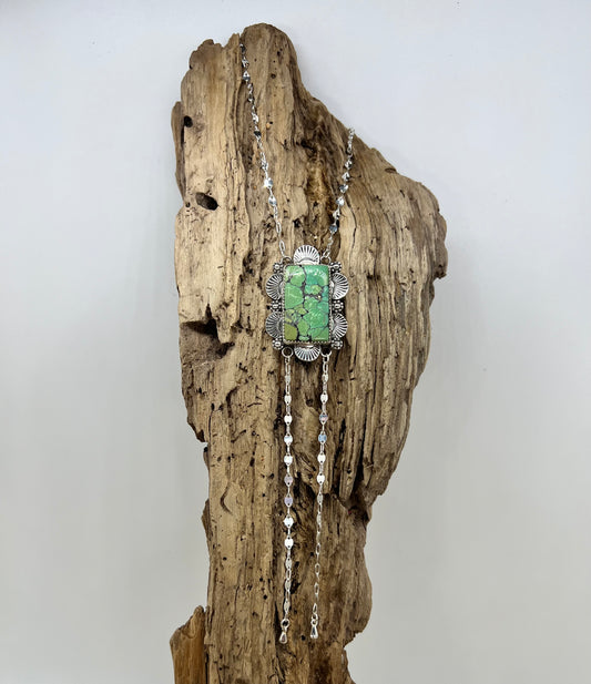 Bamboo Mountain Turquoise Lariat Bolo Necklace