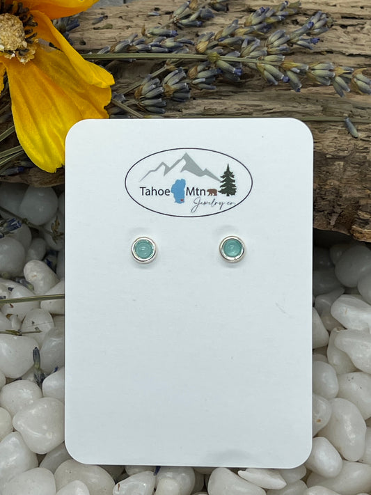 Aquamarine Sterling Silver Studs