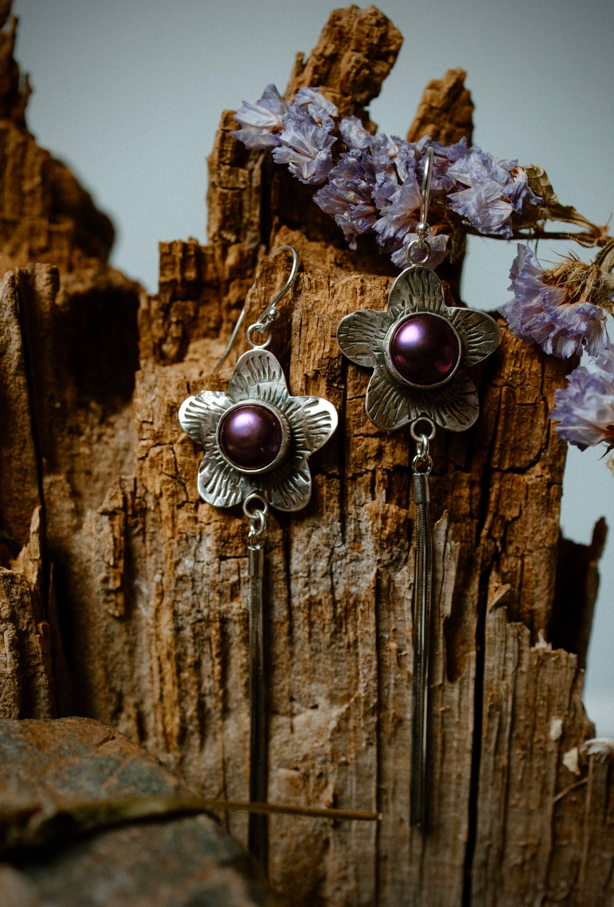 Purple Tahitian Pearl Flower Dusters