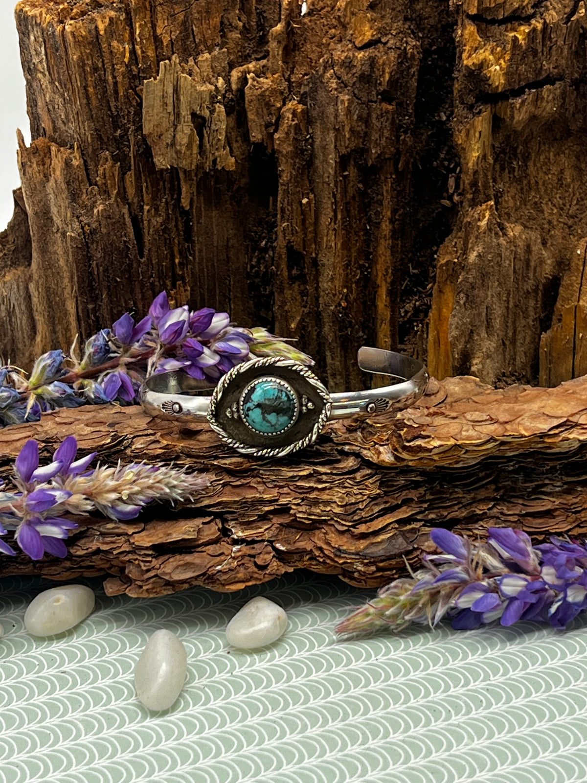 Kingman Turquoise Happy Eye Cuff