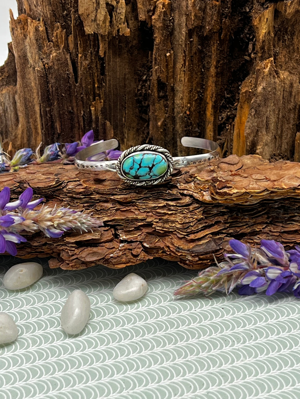 Hubei Turquoise Elongated Oval Cuff