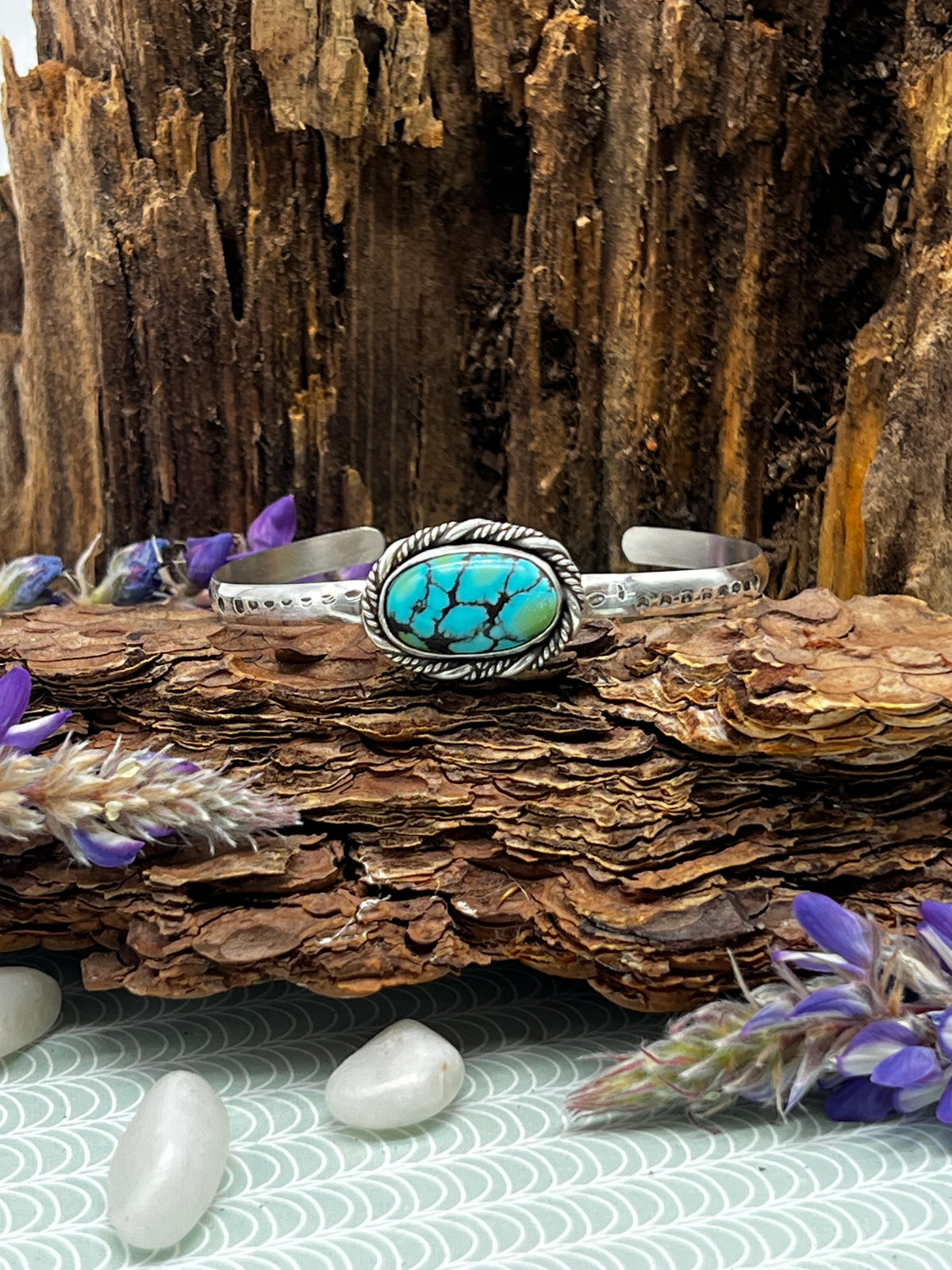 Hubei Turquoise Elongated Oval Cuff