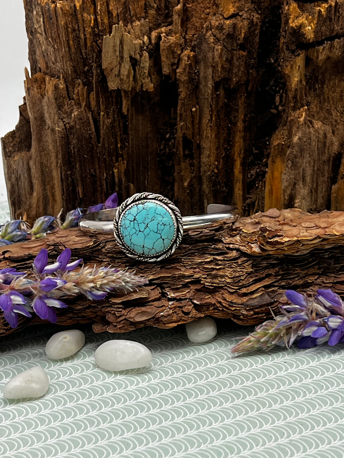 Kingman Turquoise Round Cuff