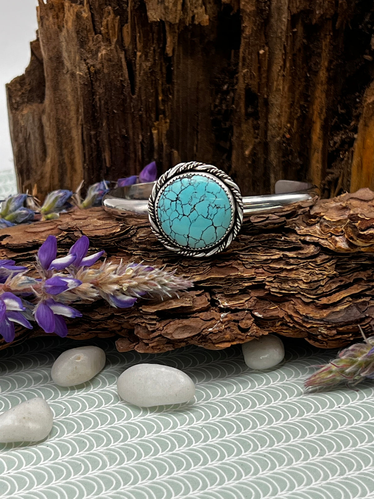 Kingman Turquoise Round Cuff