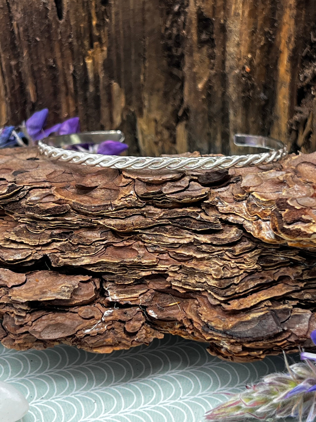 Braided Pattern Wire Sterling Silver Cuff
