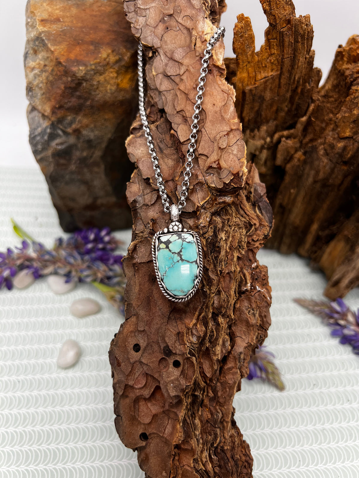 Iron Maiden Turquoise Half Oval Necklace
