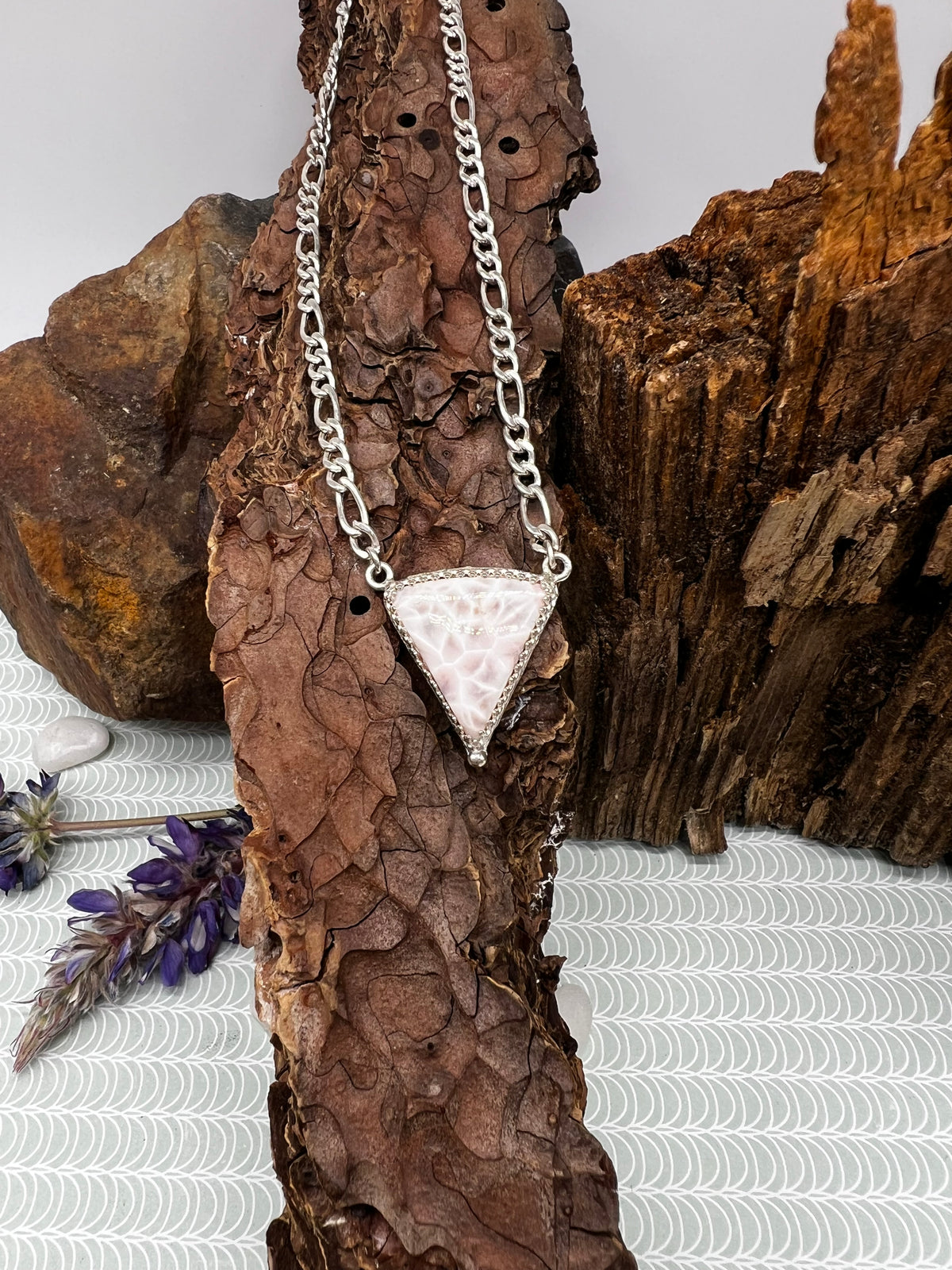 Thomsonite Inverted Triangle Drop Necklace