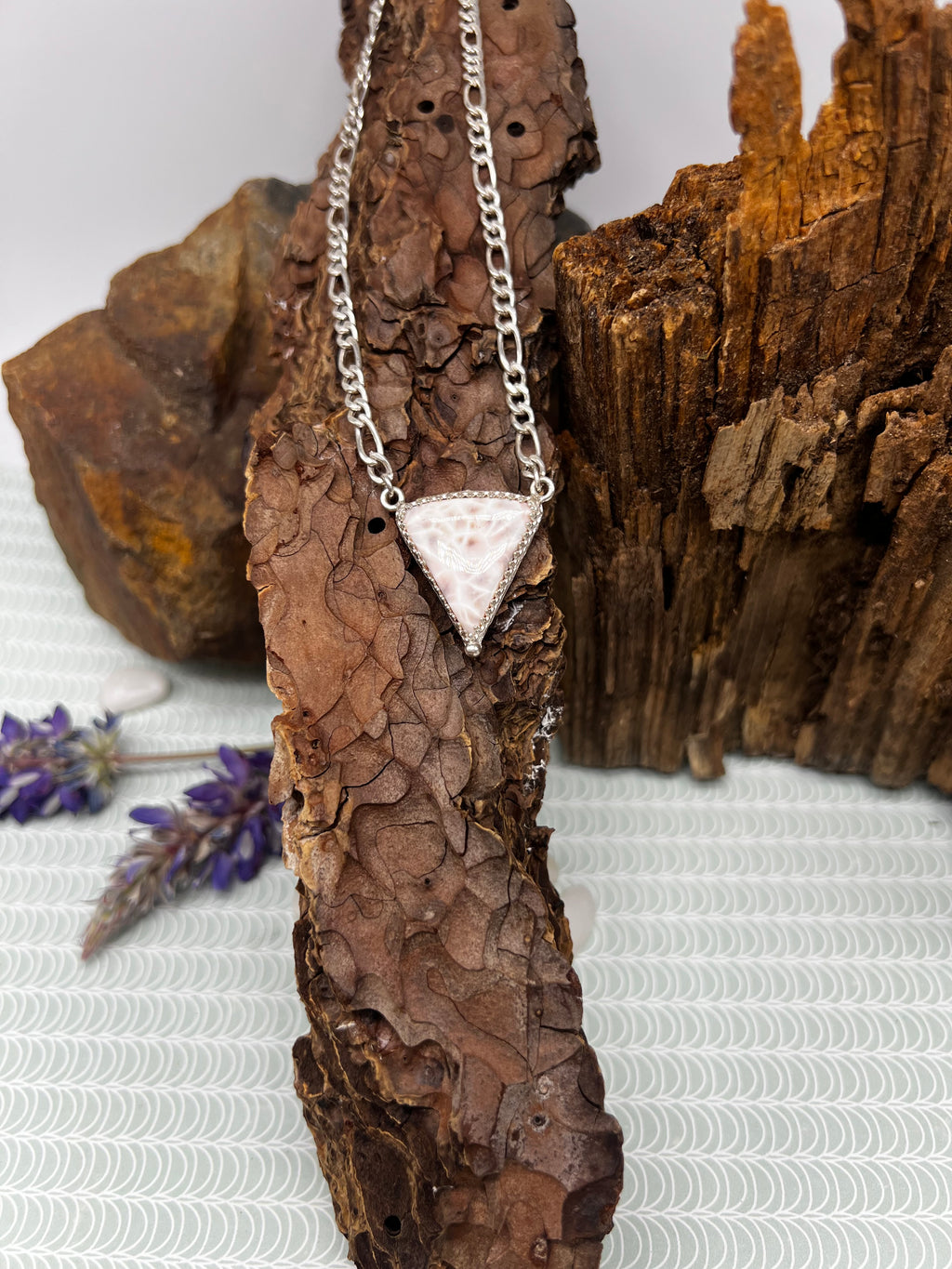 Thomsonite Inverted Triangle Drop Necklace