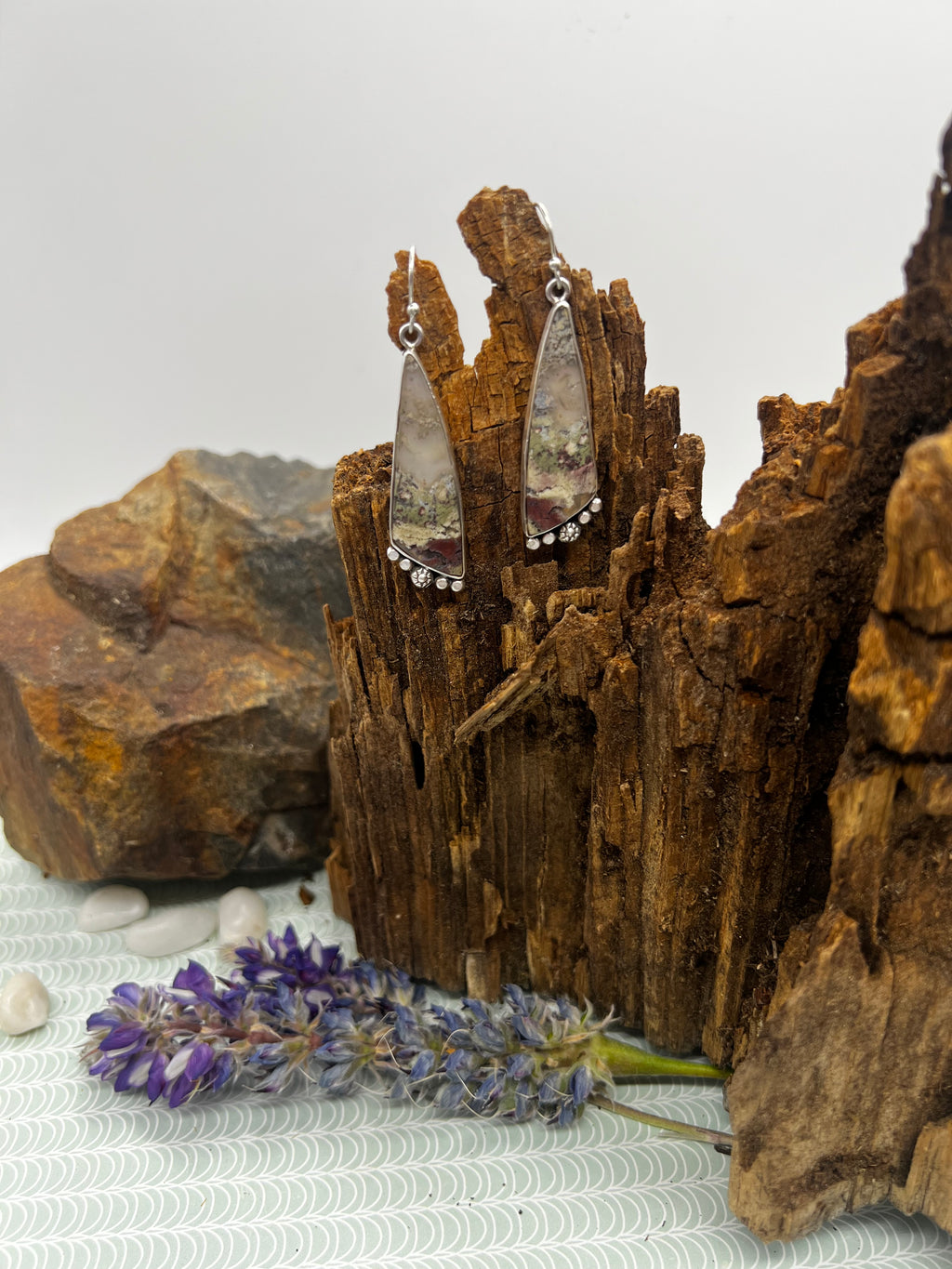 Moss Agate Dangles