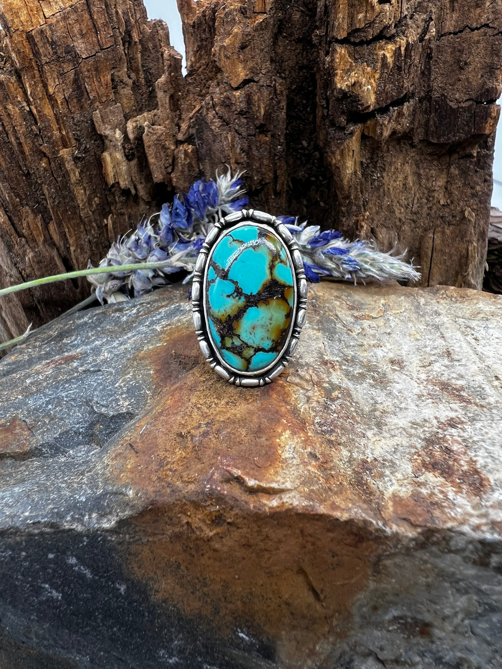 Hubei Turquoise Statement Ring - Size 7