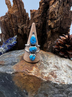 Golden Hills Turquoise Triple Stone Statement Ring - Size 9