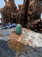 Carico Lake Turquoise Oval Statement Ring - Size 9.5