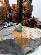Carico Lake Turquoise Oval Statement Ring - Size 9.5