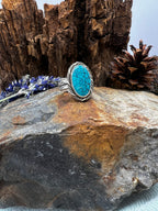 Kingman Turquoise Statement Ring - Size 9.5