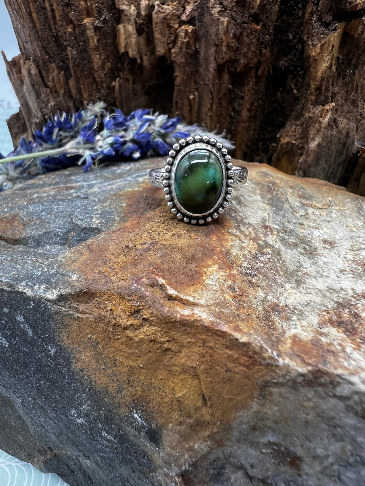 Emerald Valley Turquoise Oval Ring - Size 9.5