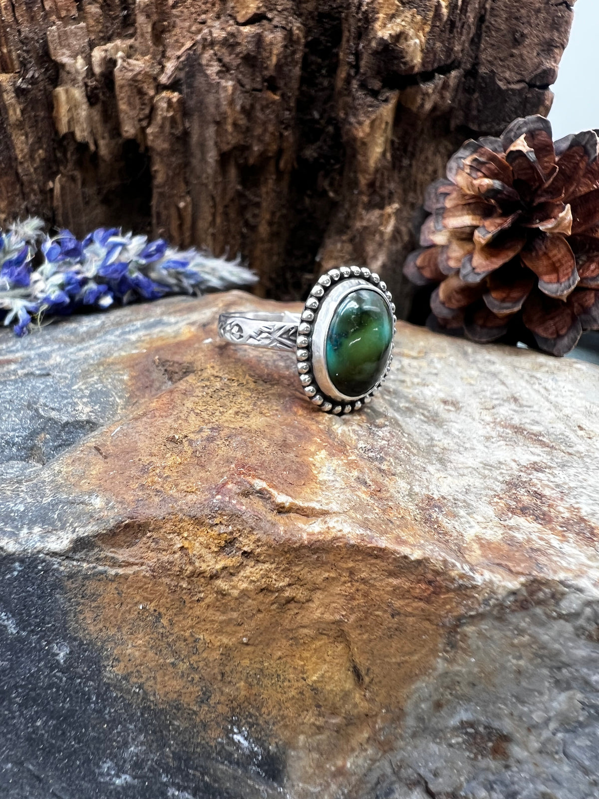 Emerald Valley Turquoise Oval Ring - Size 9.5