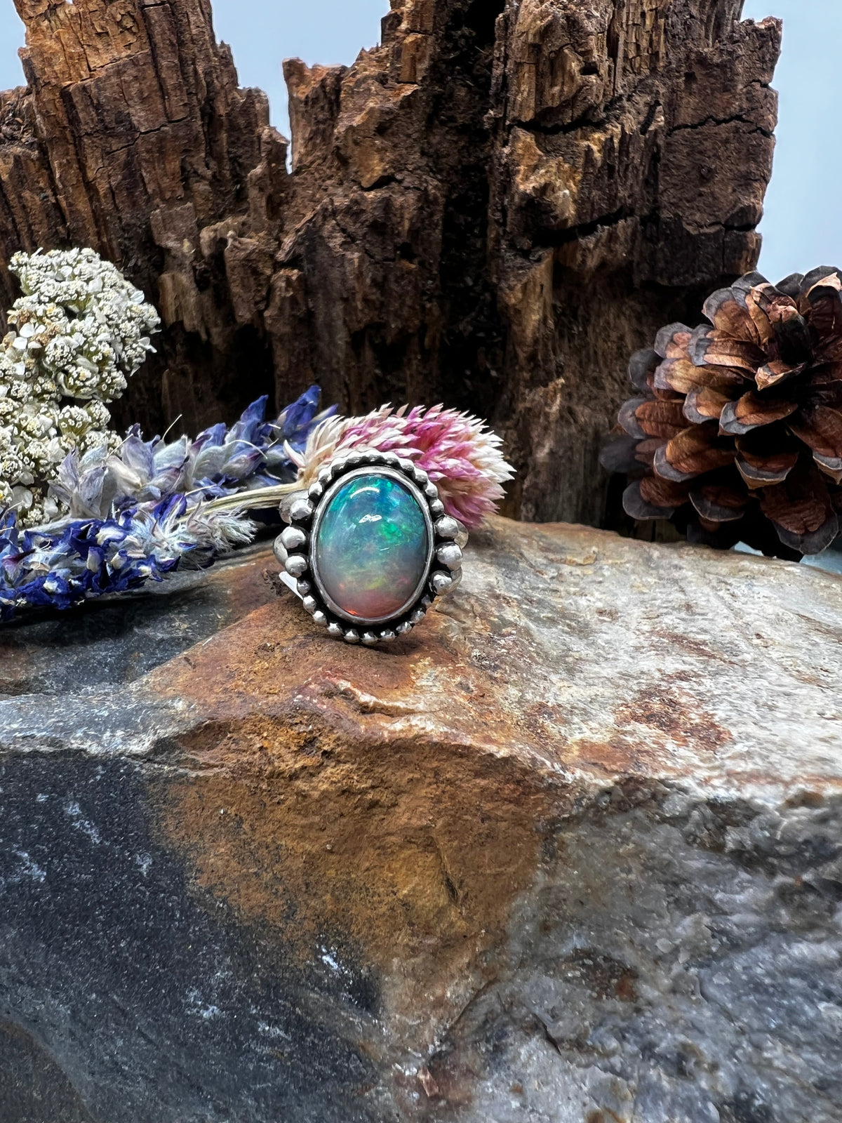Welo Opal Oval Ring - Size 7.5