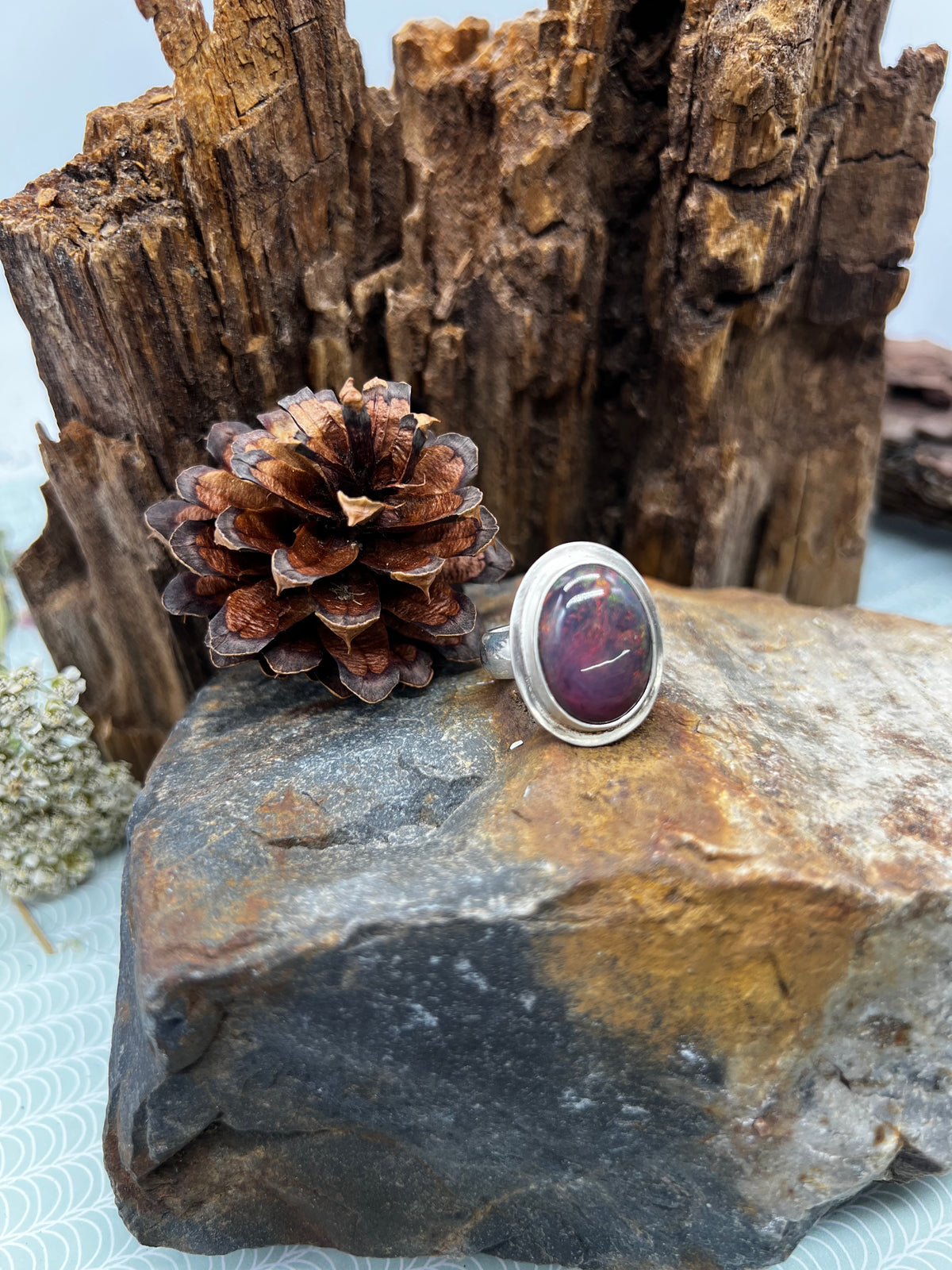 Opal Large Oval Statement Ring - Size 8.5
