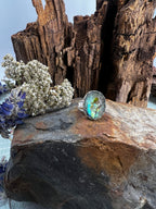 Abalone Oval Statement Ring - Size 8.5