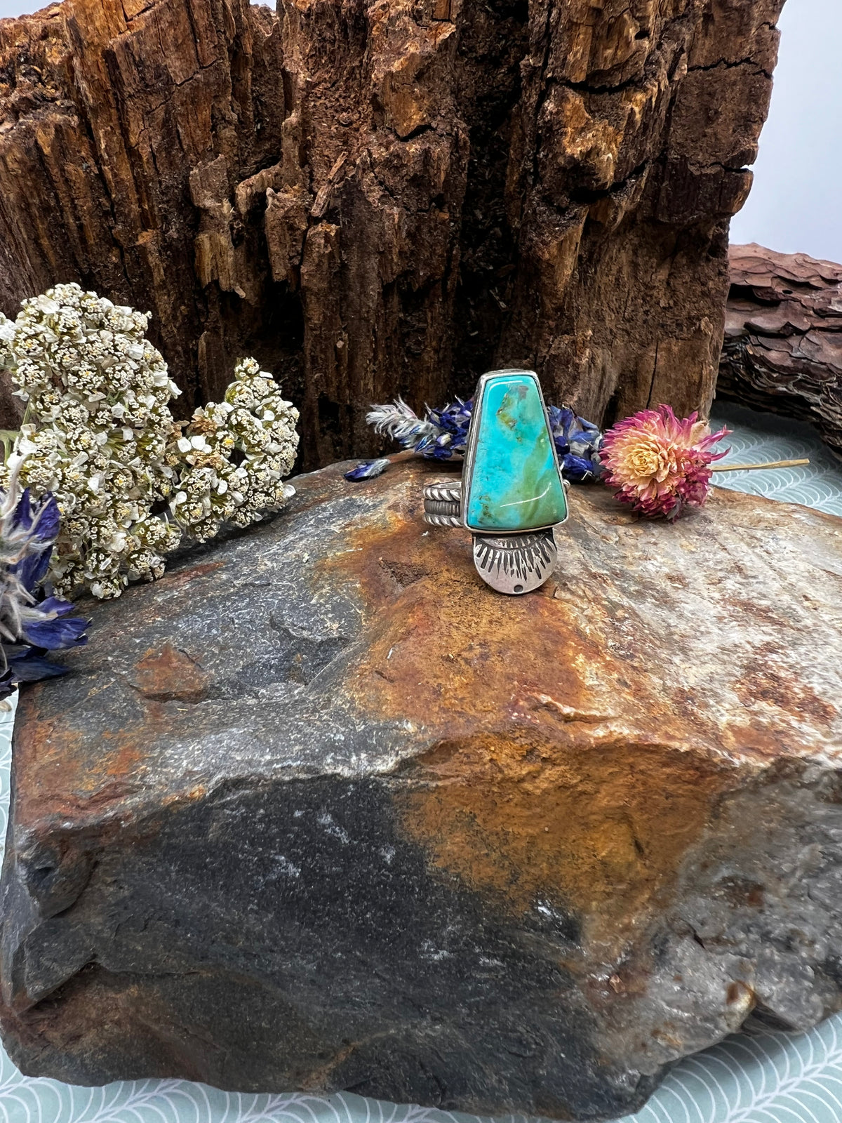 Iron Maiden Turquoise Statement Ring - Size 7