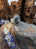 Rutilated Quartz Oval Statement Ring - Size 8.5