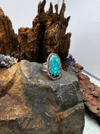Kingman Turquoise Oval Ring - Size 7.75