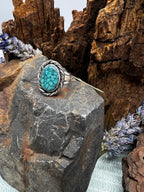 Kingman Turquoise Oval Ring - Size 7.75