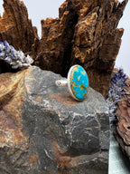 Kingman Turquoise Large Oval Statement - Size 11