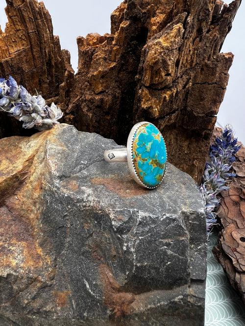 Kingman Turquoise Large Oval Statement - Size 11