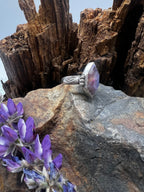 Rainbow Moonstone/Red Jasper Marquise Diamond Shaped Ring - Size 7.5