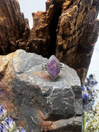 Rainbow Moonstone/Red Jasper Marquise Diamond Shaped Ring - Size 7.5