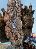 Abalone and Raspberry Sapphire Necklace