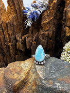 Larimar Teardrop Ring - Size 7