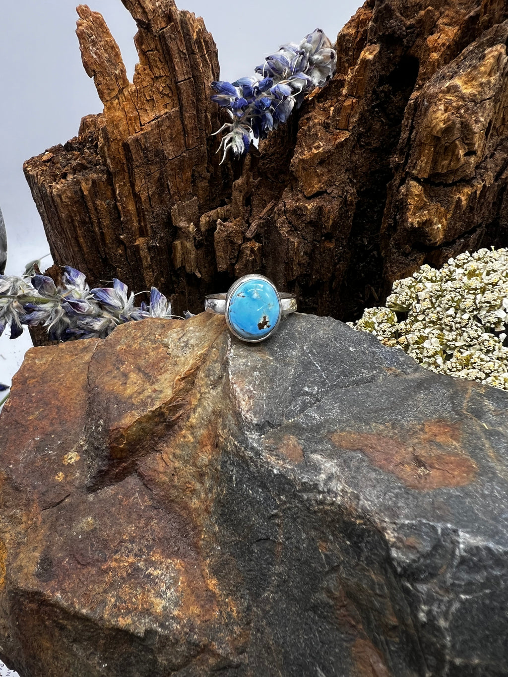 Golden Hills Turquoise Oval Ring - Size 6.5