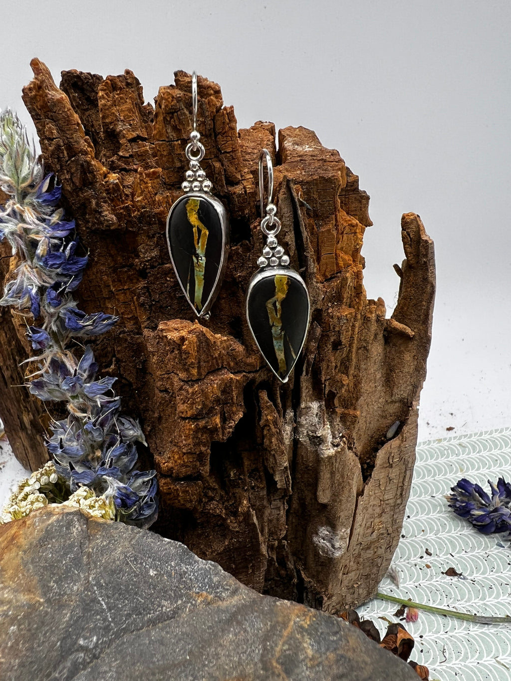 Hubei Bamboo Mtn Turquoise Inverted Teardrop Dangles