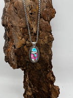Cotton Candy Turquoise Oval Statement Necklace