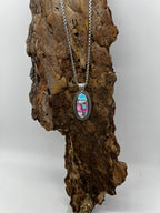 Cotton Candy Turquoise Oval Statement Necklace