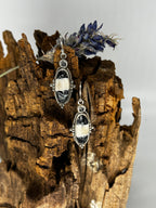 White Buffalo Oval Dangle Earrings