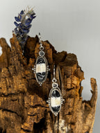White Buffalo Oval Dangle Earrings